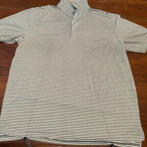 Green White Stripe Peter Millar Men's Summer Comfort Performance Polo